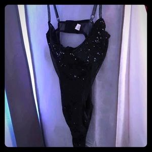 Black shimmering teddy size Med.
